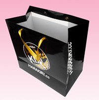 2017 özel zarif altın kabartmalı logosu ile katlanmış alışveriş kağıt torba