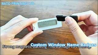 Pencereli Özel Akrilik Yaka Kartı | Manyetik Destek | Özel İsim Rozetleri