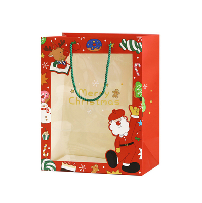 satın al Noel Hediyesi İçin Açık Pencereli Özel Baskılı Kağıt Taşıma Çantaları online manufacture