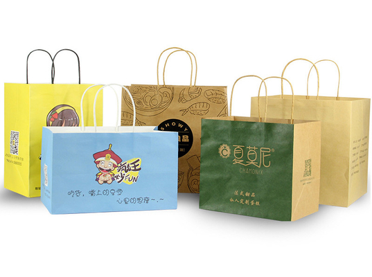 satın al Gıda Teslimat Fabrikası İçin Toptan Özel Baskılı Kraft Kağıt Torbalar Paketleme online manufacture