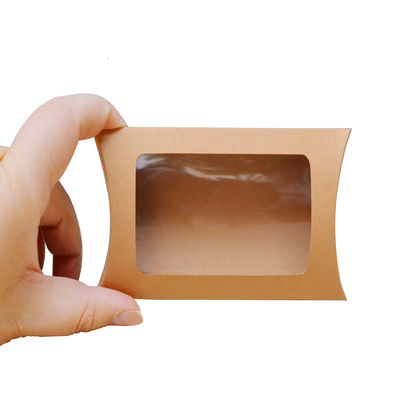 satın al Açık pencereli özel basılı kraft kağıt yastık kutusu ️ Hediye ve perakende için çevre dostu ambalaj Çevrimiçi üretim