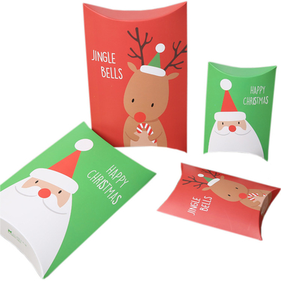 satın al Noel Hediyesi İçin Baskılı Kağıt Yastık Kutusu Kişiselleştirilmiş Renkli Paketler online manufacture