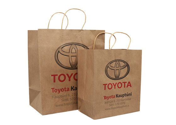 Logo Baskı Tedarikçisi ile Özel Çevre Dostu Kahverengi Kraft Kağıt Alışveriş Çantaları